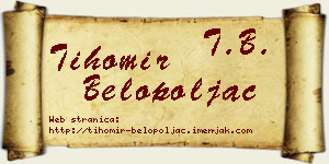 Tihomir Belopoljac vizit kartica
